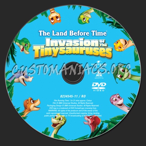 The Land Before Time 11 Invasion of the Tinysauruses dvd label