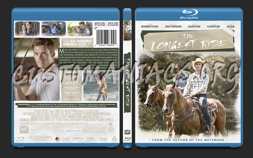 The Longest Ride blu-ray cover