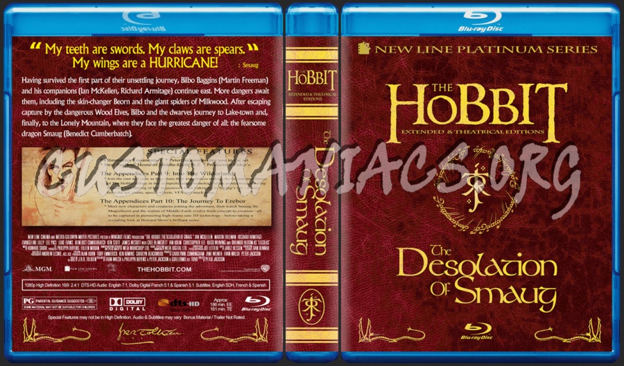 Hobbit - Desolation of Smaug blu-ray cover