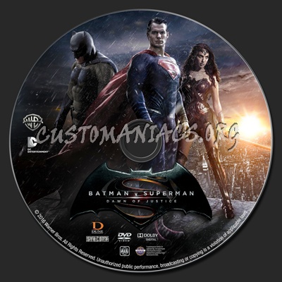 Batman v Superman: Dawn of Justice dvd label