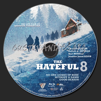 The Hateful Eight (aka: The Hateful 8) blu-ray label