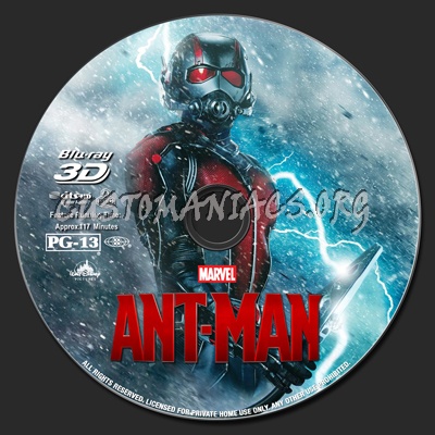 Ant-Man (2D+3D) blu-ray label