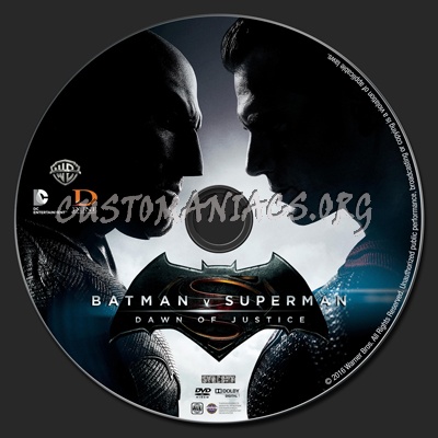 Batman v Superman: Dawn of Justice dvd label