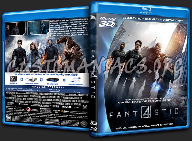 Fantastic Four 3D (2015) blu-ray cover