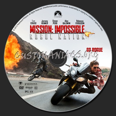 Mission Impossible: Rogue Nation dvd label