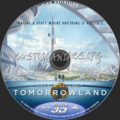 Tomorrowland (2D+3D) blu-ray label