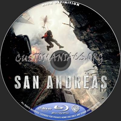 San Andreas blu-ray label