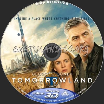 Tomorrowland (2D+3D) blu-ray label