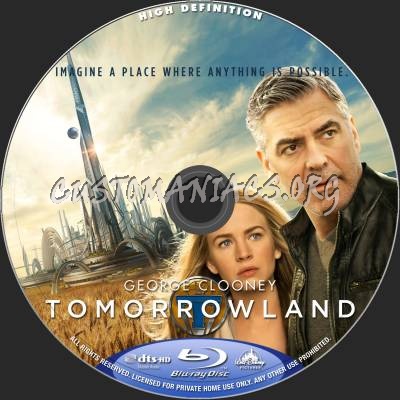 Tomorrowland (2D+3D) blu-ray label