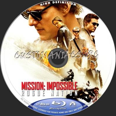 Mission Impossible: Rogue Nation blu-ray label