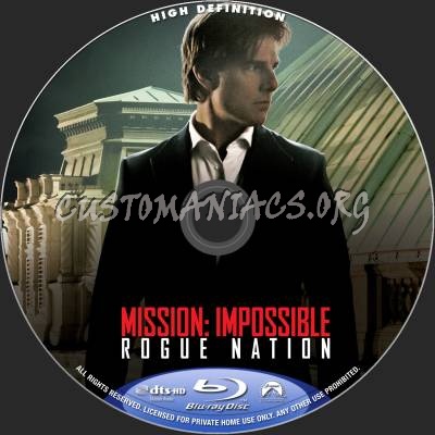 Mission Impossible: Rogue Nation blu-ray label