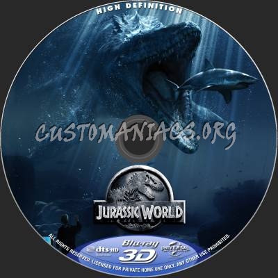 Jurassic World (2015) (2D+3D) blu-ray label