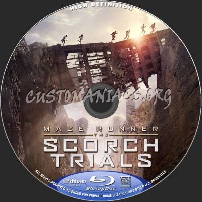 Maze Runner - The Scorch Trials blu-ray label