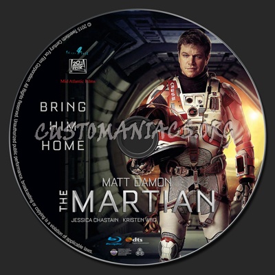 The Martian blu-ray label