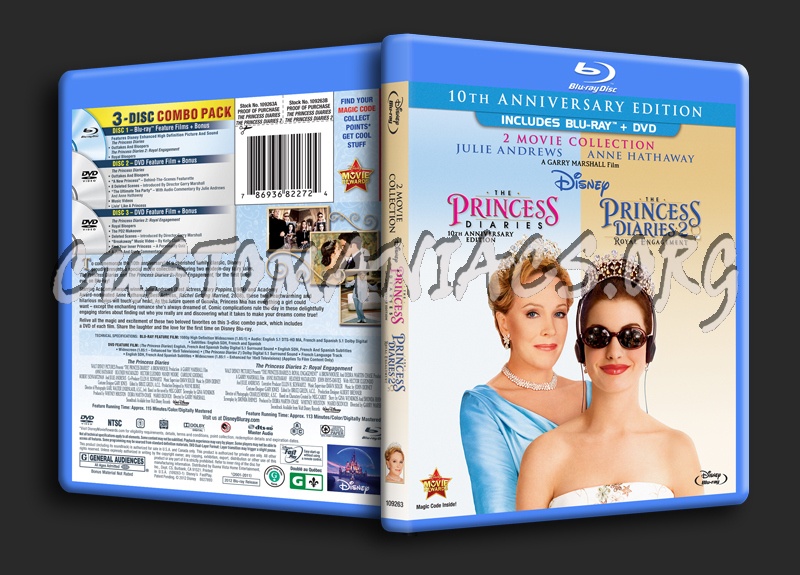 The Princess Diaries and The Princess Diaries 2 blu-ray cover