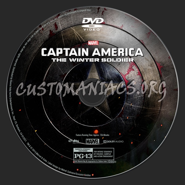 Captain America: The Winter Soldier dvd label