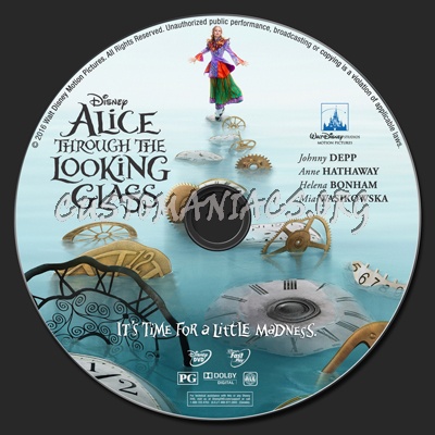 Alice Through the Looking Glass (2016) dvd label