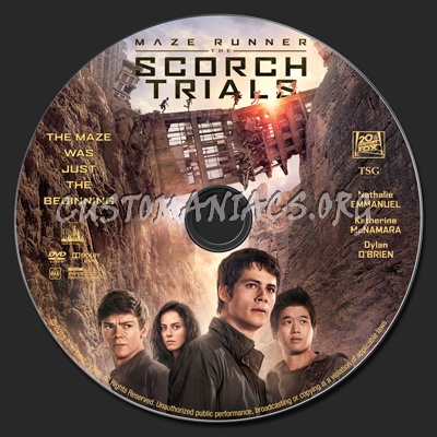 Maze Runner: The Scorch Trials dvd label