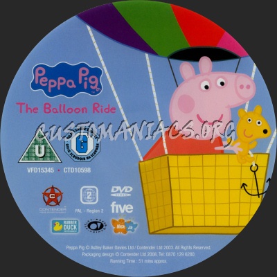 Peppa Pig - The Balloon Ride dvd label