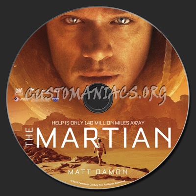 The Martian blu-ray label