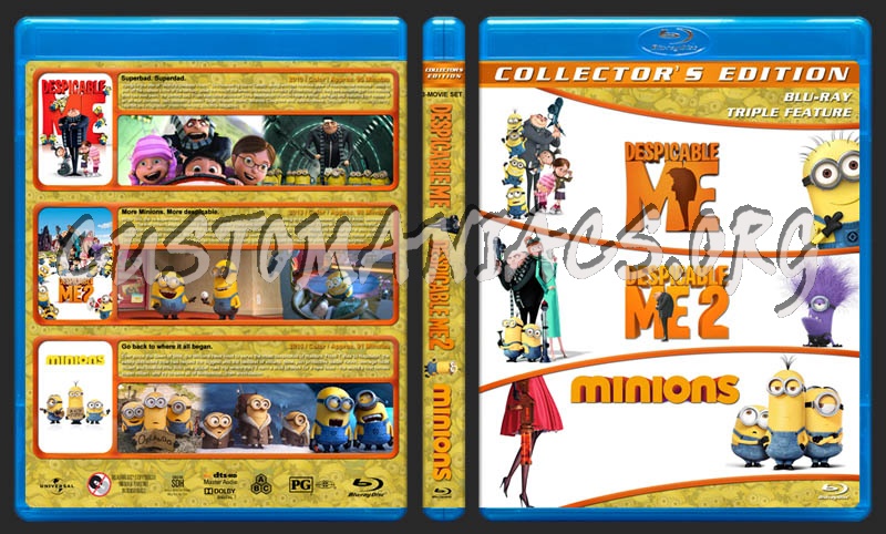 Despicable Me / Despicable Me 2 / Minions Triple Feature blu-ray cover