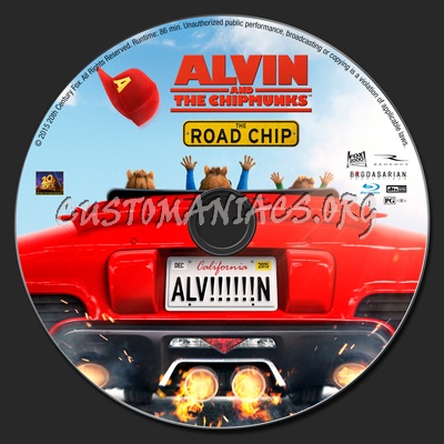 Alvin and the Chipmunks: The Road Chip blu-ray label