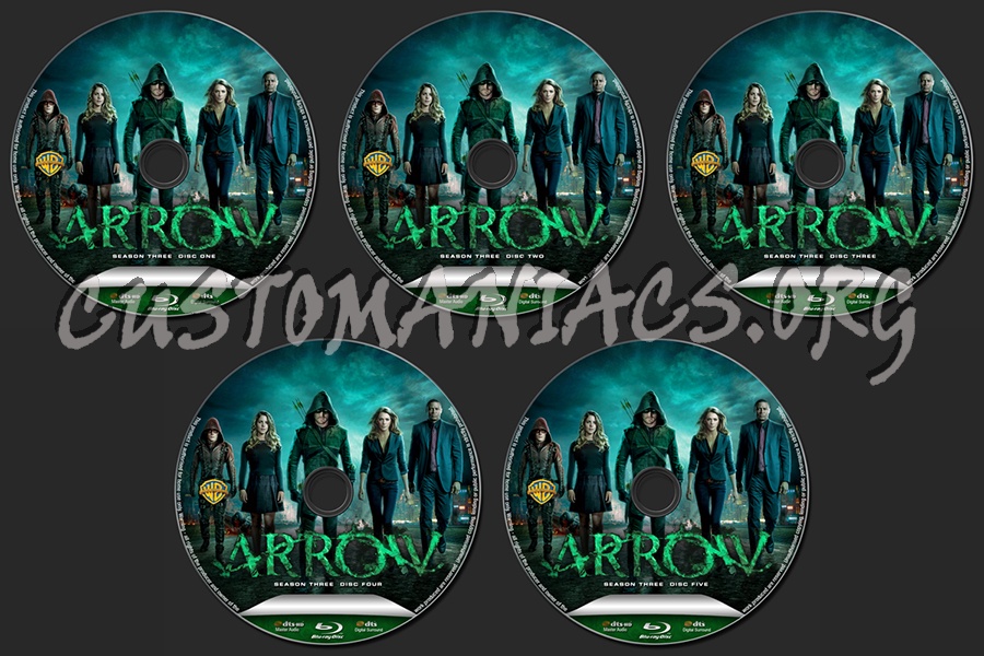 Arrow Season Three blu-ray label