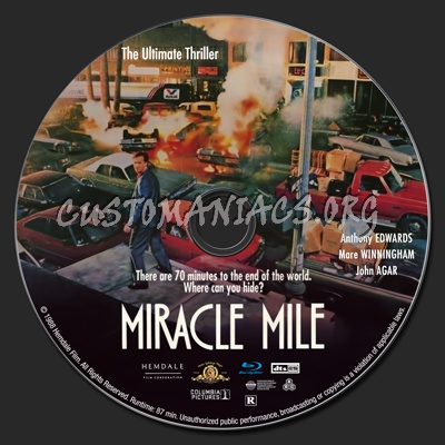 Miracle Mile blu-ray label