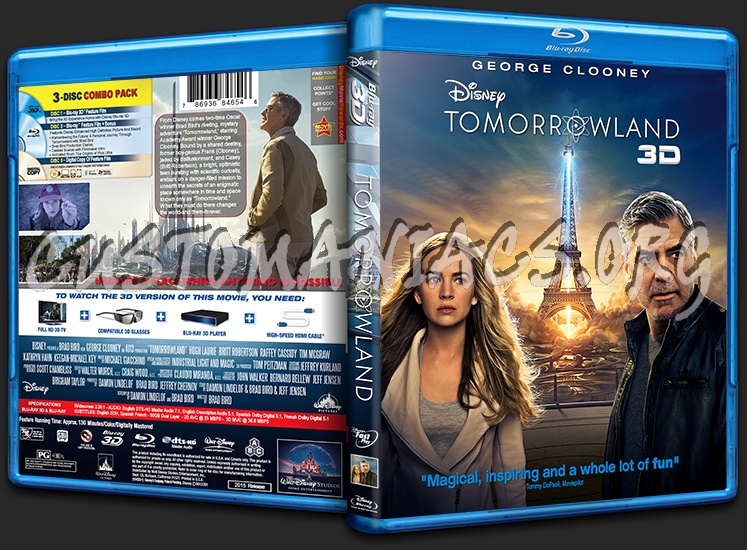 Tomorrowland 3D blu-ray cover