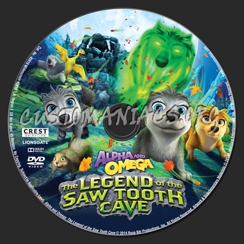 Alpha and Omega The Legend of the Saw Tooth Cave dvd label