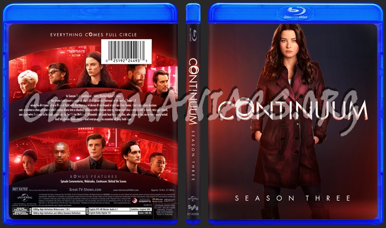Continuum - Season 3 blu-ray cover
