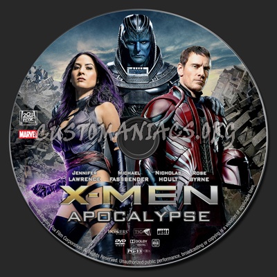 X-Men Apocalypse dvd label
