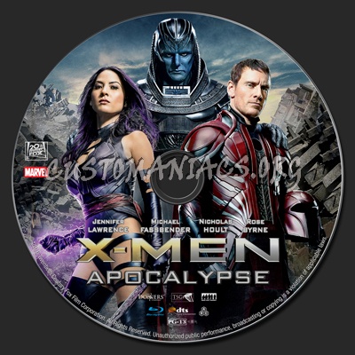 X-Men Apocalypse blu-ray label