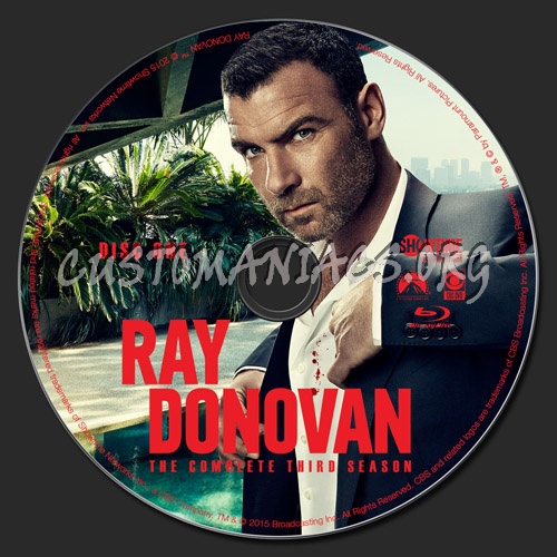 Ray Donovan Season 3 blu-ray label