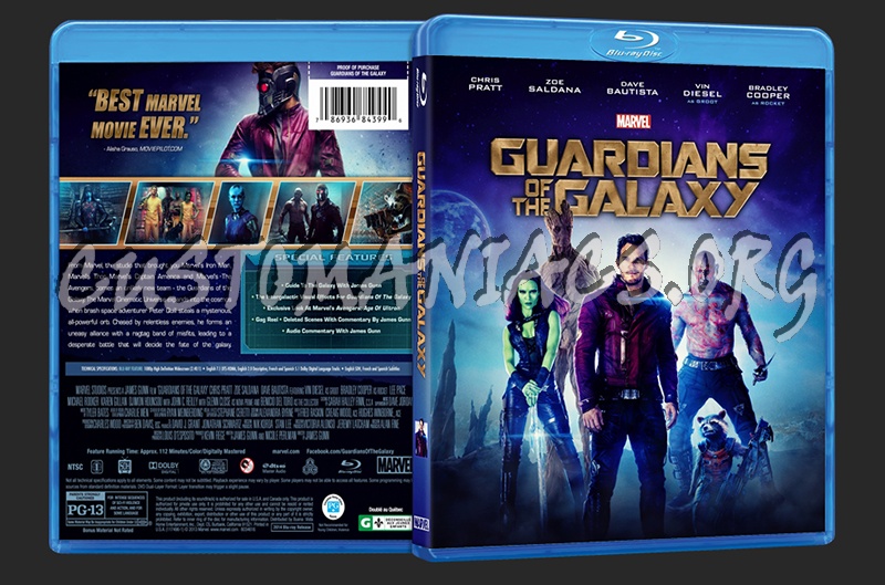 Guardians of the Galaxy blu-ray cover