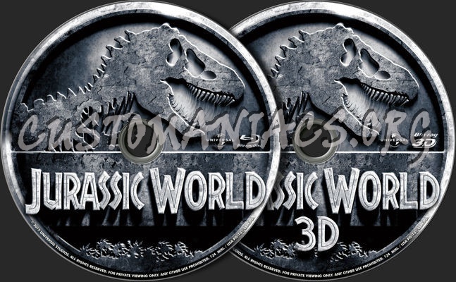 Jurassic World 2D & 3D blu-ray label