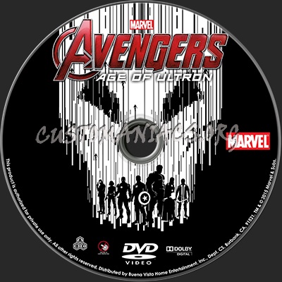 Avengers Age of Ultron dvd label