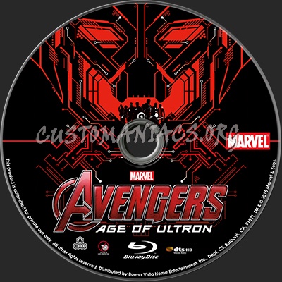 Avengers Age of Ultron blu-ray label