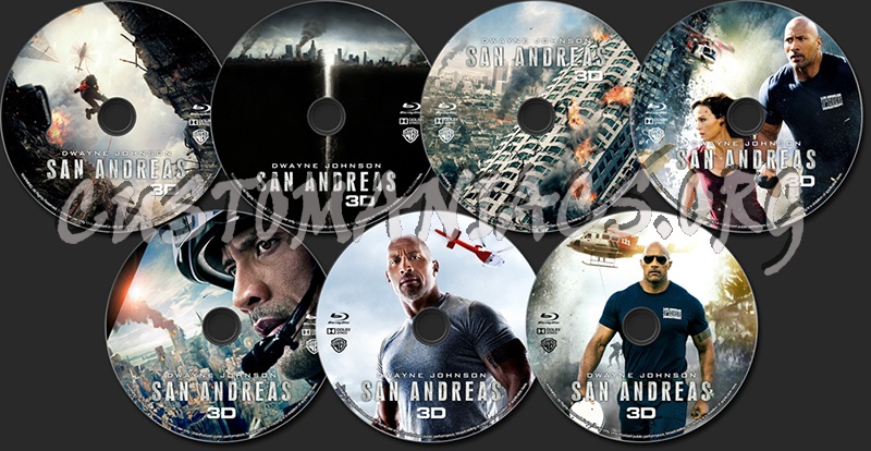San Andreas (3D) blu-ray label