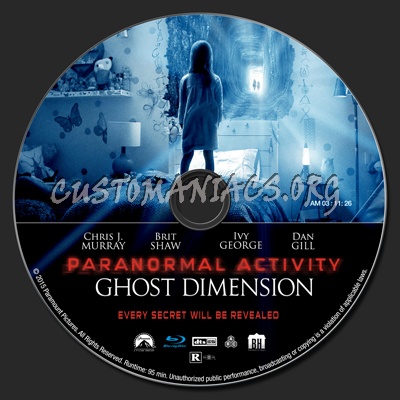 Paranormal Activity: The Ghost Dimension blu-ray label