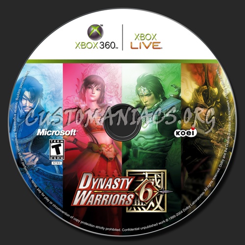 Dynasty Warriors 6 dvd label