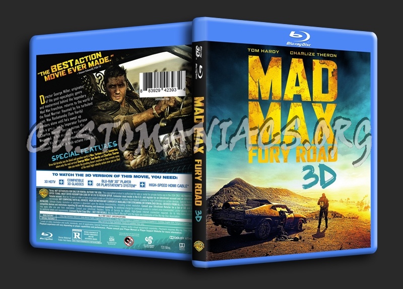 Mad Max Fury Road 3D blu-ray cover