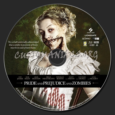 Pride and Prejudice and Zombies blu-ray label