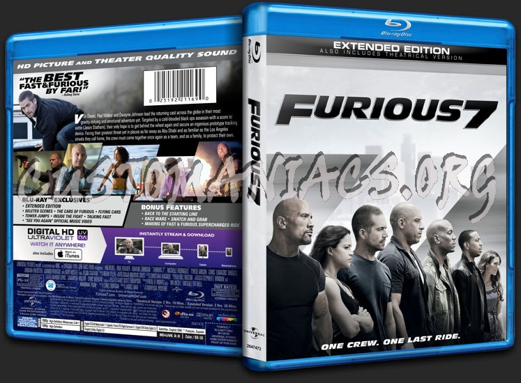 Furious 7 blu-ray cover