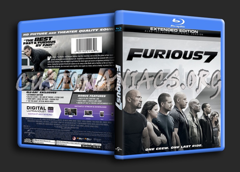 Furious 7 blu-ray cover