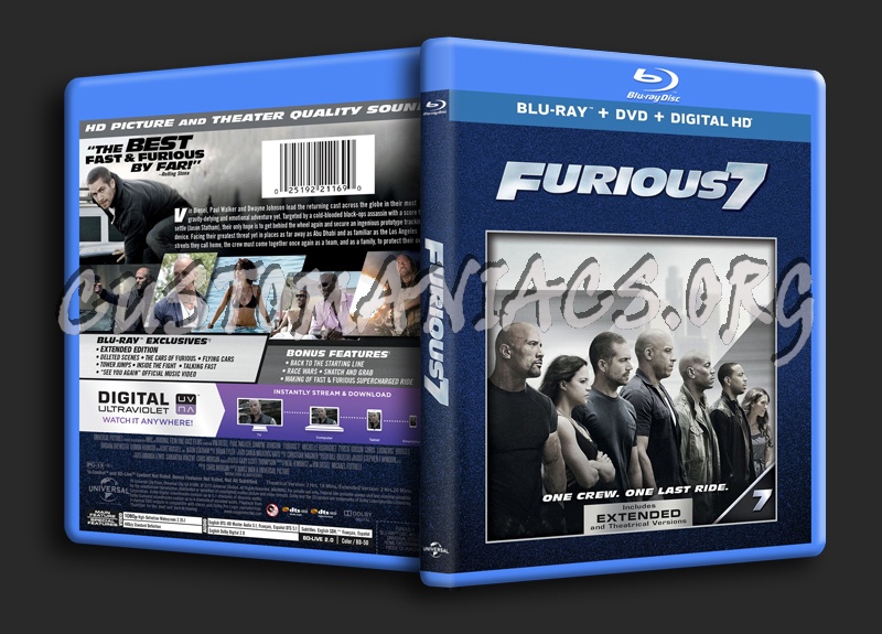 Furious 7 blu-ray cover