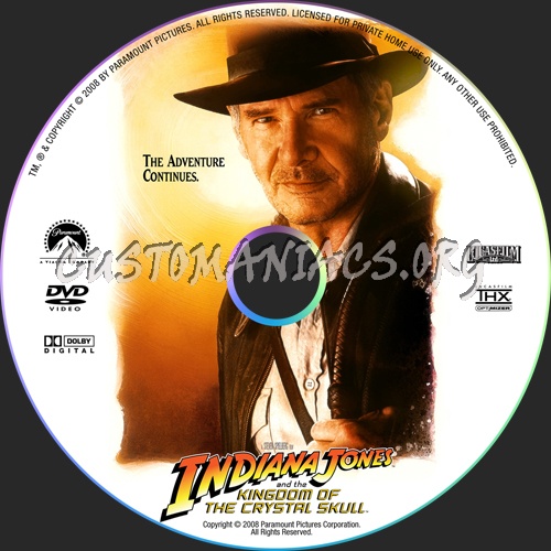 Indiana Jones and the Kingdom of the Crystal Skull dvd label