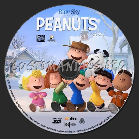 The Peanuts Movie (2D & 3D) blu-ray label