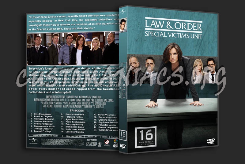 Law & Order: SVU - Season 16 dvd cover