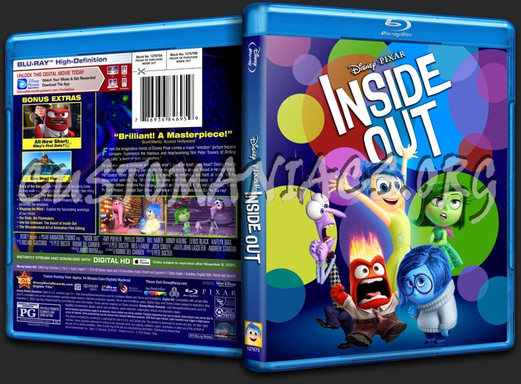 Inside Out blu-ray cover - DVD Covers & Labels by Customaniacs, id ...